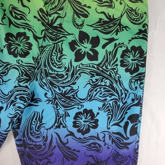 Maui & Sons Trunks Board Shorts Blue Green Size 38 - Picture 6 of 11